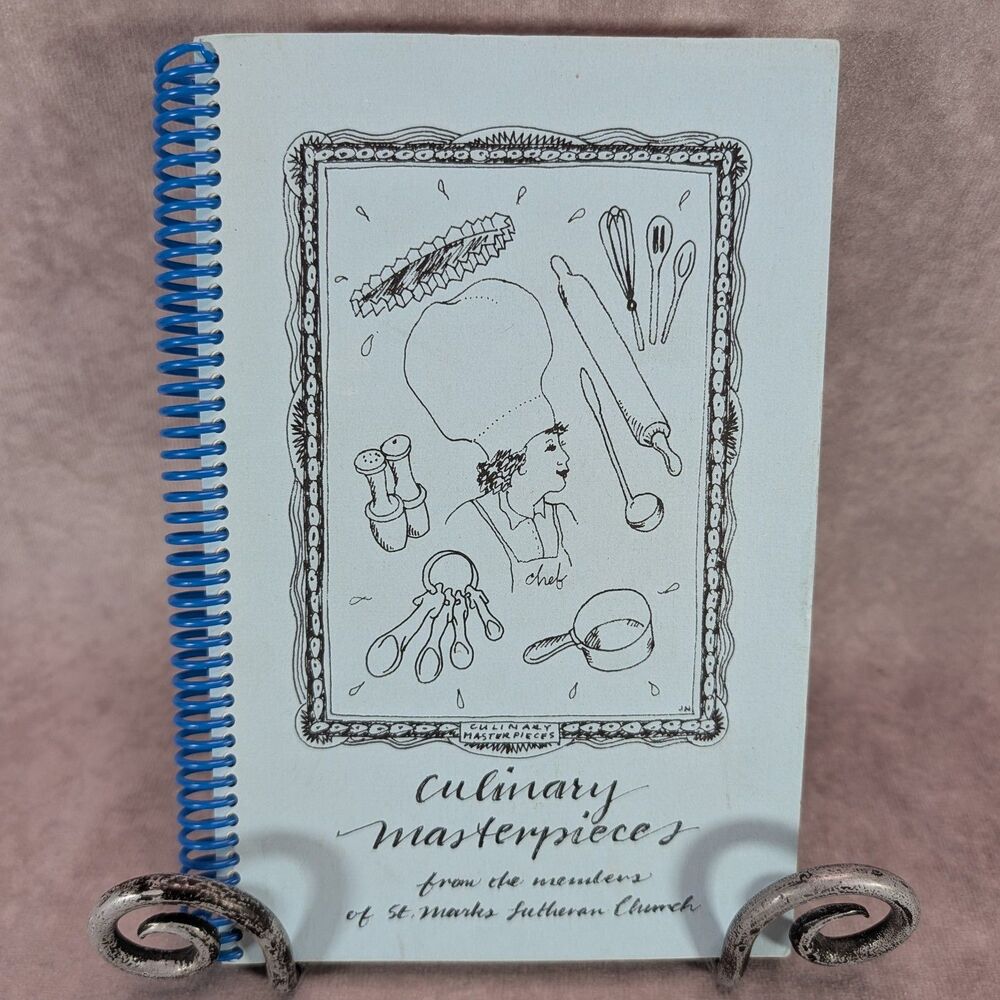 Vintage Church Cookbook Culinary Masterpieces St. Marks Lutheran Spiral Bound